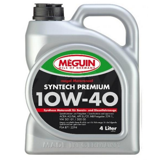 Моторне масло MEGUIN SYNTECH PREMIUM  SAE 10W -40 (4л) - фото, зображення